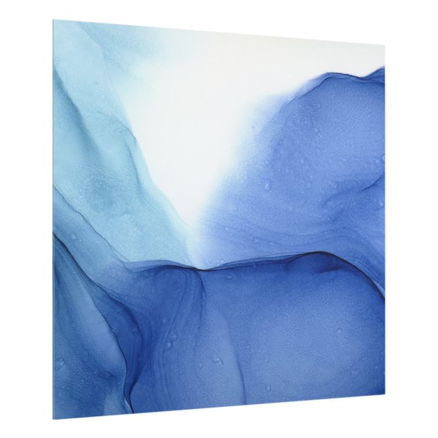 Paraschizzi in vetro - Mélange di inchiostro blu - Quadrato 1:1