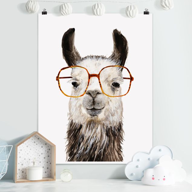 stampe animali Hip Lama con occhiali IV