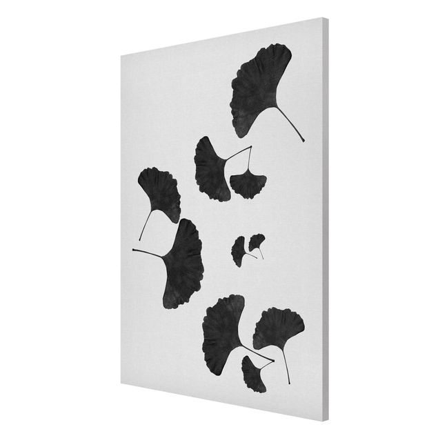 Lavagna magnetica - Composizione di ginko in bianco e nero