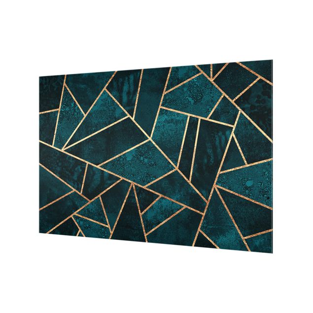 Paraschizzi in vetro - Dark Turquoise With Gold