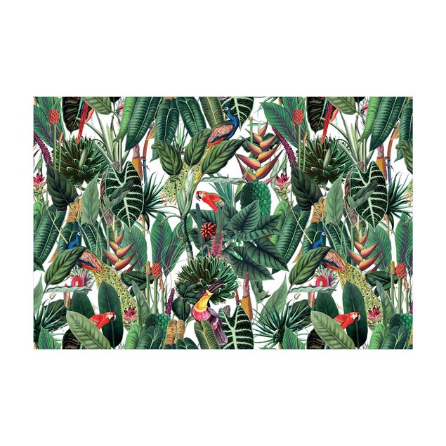Tappeti giungla Motivo di foresta tropicale colorata
