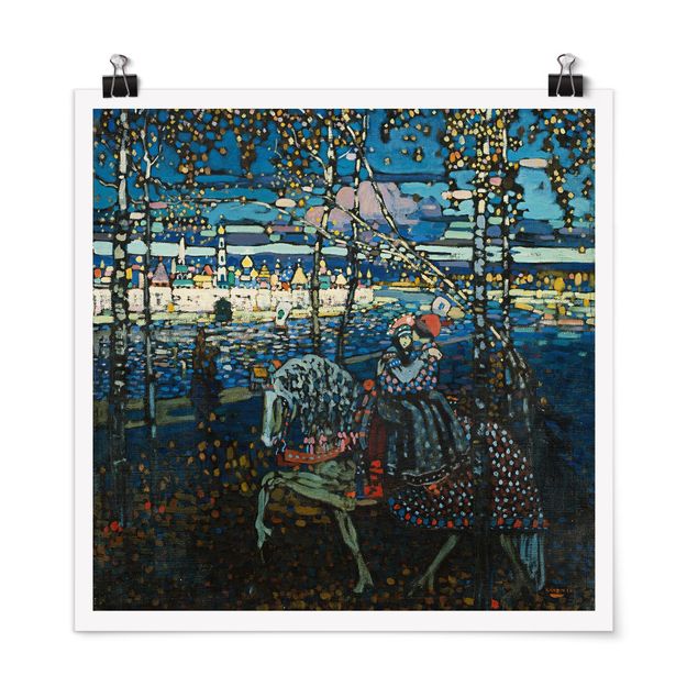 Poster - Wassily Kandinsky - coppia di equitazione - Quadrato 1:1