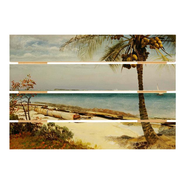 Stampa su legno - Albert Bierstadt - Costa nei tropici - Orizzontale 2:3