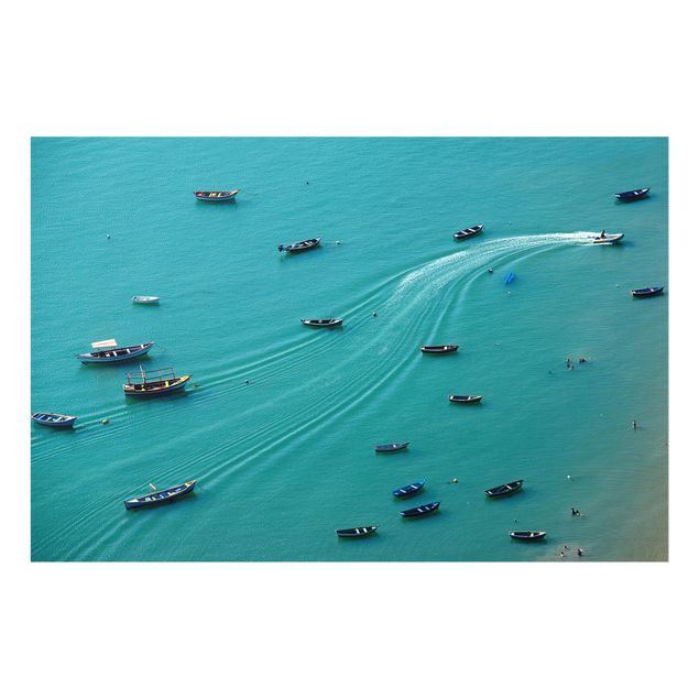 Paraschizzi in vetro - Anchored Fishing Boats