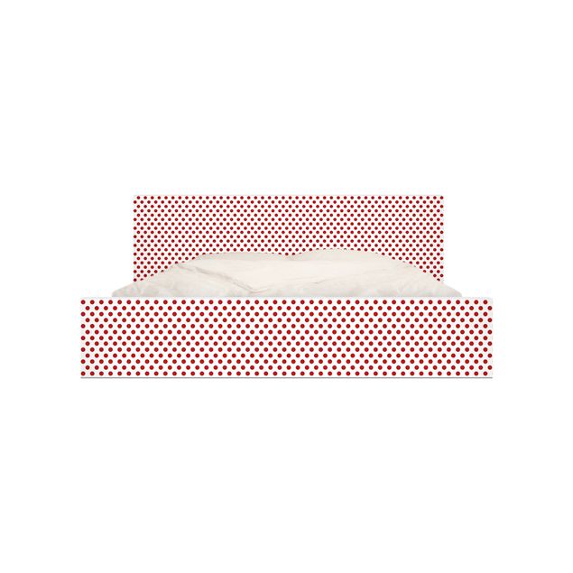 Carta adesiva per mobili IKEA - Malm Letto basso 140x200cm No.DS92 Dot Design Girly White