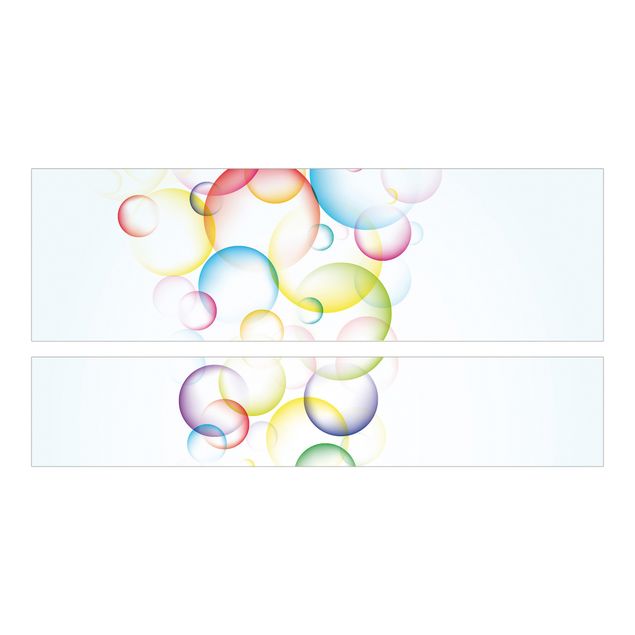 Carta adesiva per mobili IKEA - Malm Letto basso 140x200cm Rainbow Bubbles