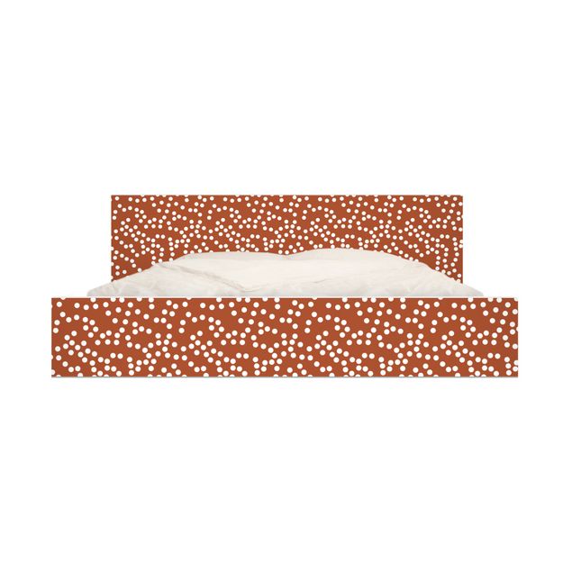 Carta adesiva per mobili IKEA - Malm Letto basso 160x200cm Aboriginal dot pattern Brown