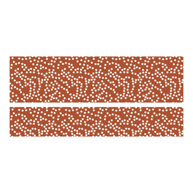 Carta adesiva per mobili IKEA - Malm Letto basso 160x200cm Aboriginal dot pattern Brown