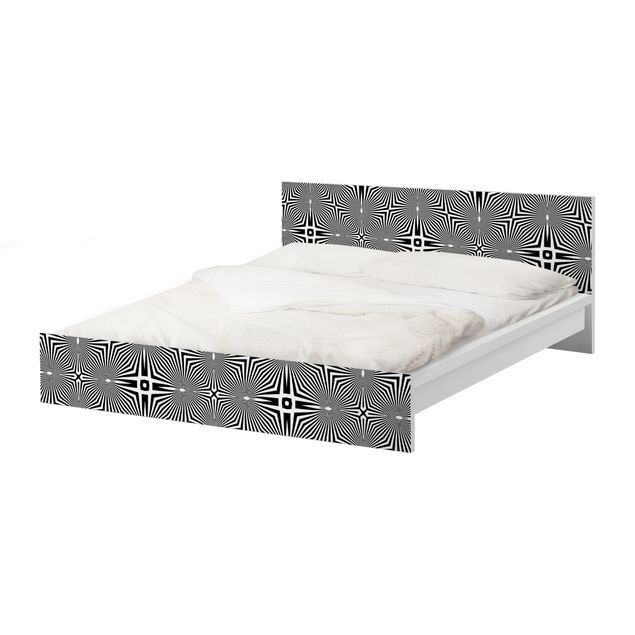Carta adesiva per mobili IKEA - Malm Letto basso 160x200cm Abstract ornament black and white