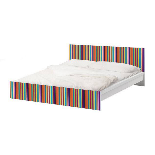 Carta adesiva per mobili IKEA - Malm Letto basso 160x200cm Happy Stripes