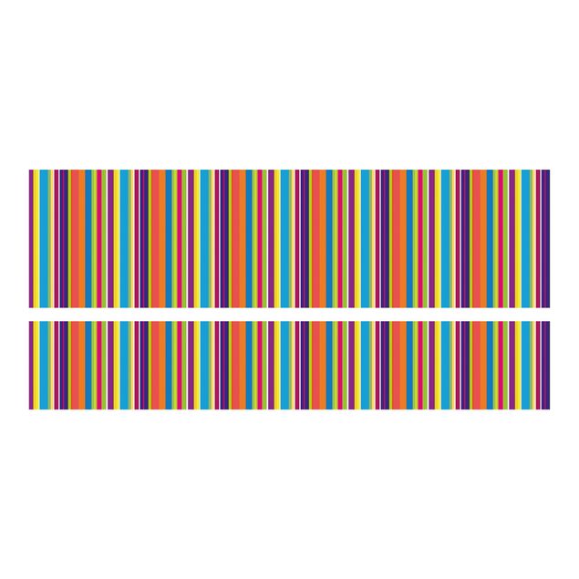 Carta adesiva per mobili IKEA - Malm Letto basso 160x200cm Happy Stripes