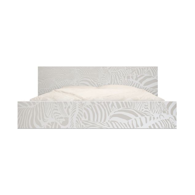 Carta adesiva per mobili IKEA - Malm Letto basso 160x200cm No.DS4 Crosswalk light gray