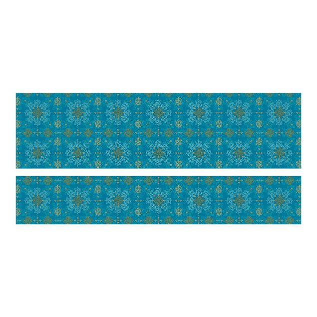 Carta adesiva per mobili IKEA - Malm Letto basso 160x200cm Oriental Ornament Turquoise