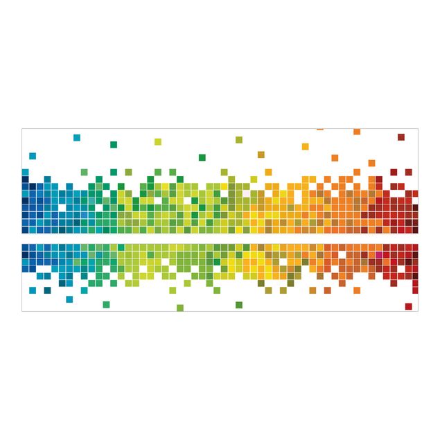 Carta adesiva per mobili IKEA - Malm Letto basso 160x200cm Pixel Rainbow