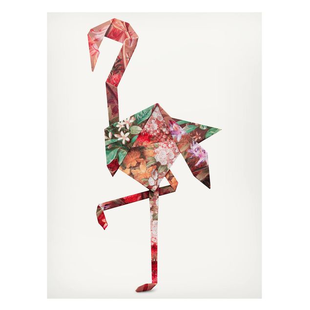 Lavagna magnetica - origami Flamingo - Formato verticale 4:3