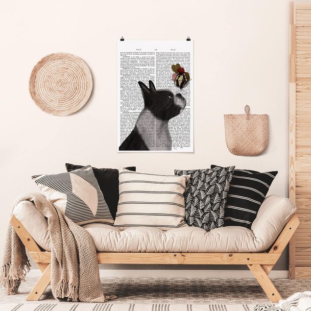 Poster illustrazioni Lettura con animali - Terrier con ghiaccio