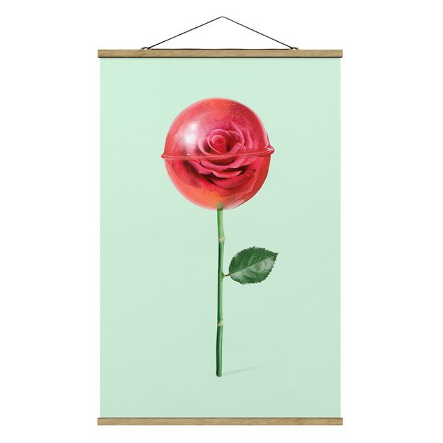 Foto su tessuto da parete con bastone - Rose Con Il Lollipop - Verticale 3:2