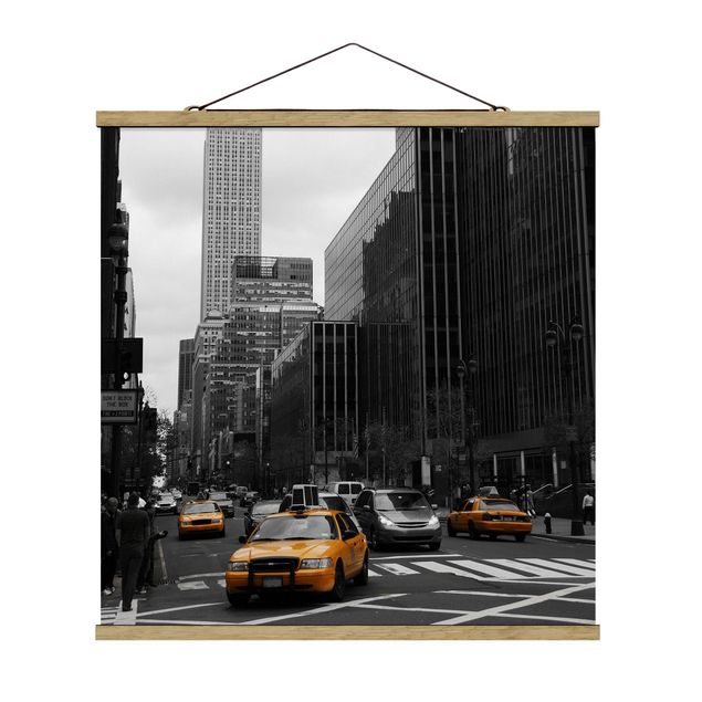 Quadro su tessuto con stecche per poster - Classic NYC - Quadrato 1:1