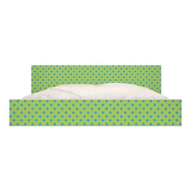 Carta adesiva per mobili IKEA - Malm Letto basso 180x200cm No.DS92 Dot Design Girly Green