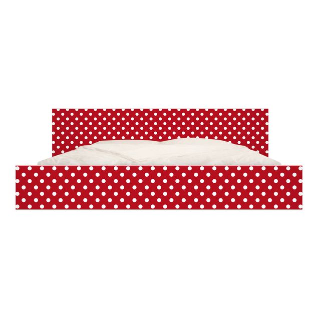 Carta adesiva per mobili IKEA - Malm Letto basso 180x200cm No.DS92 Dot Design Girly Red