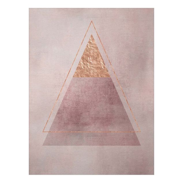 Stampa su alluminio spazzolato - Geometria In rosa e oro II - Verticale 4:3