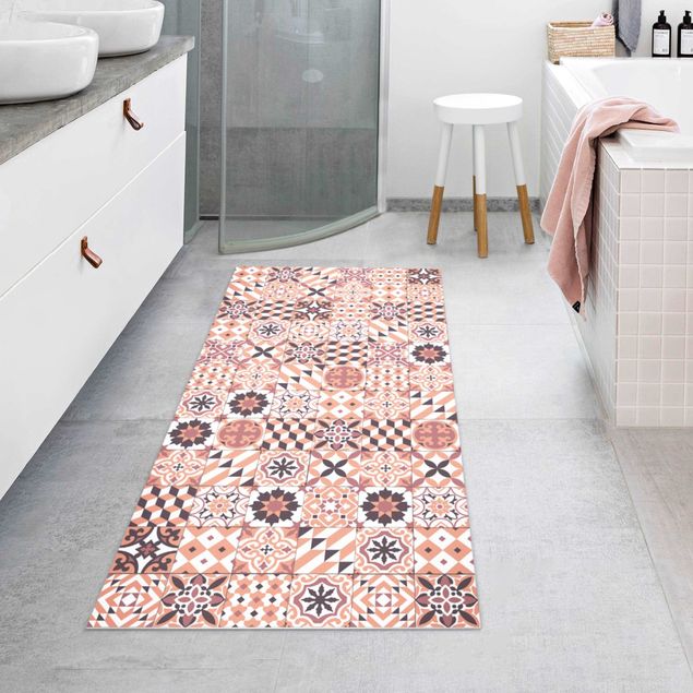 Tappeti moderni soggiorno Mix di piastrelle geometriche Arancione