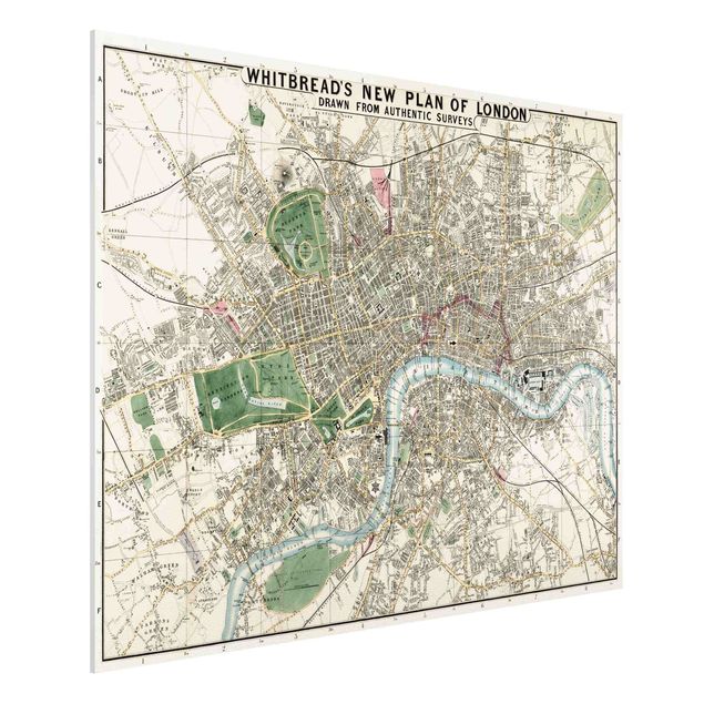 Stampa su Forex - Vintage Mappa Londra - Orizzontale 3:4