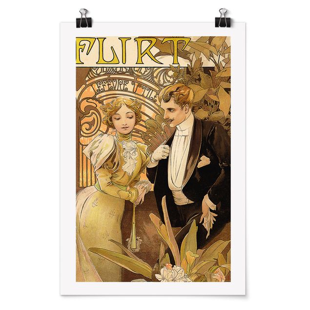 Poster - Alfons Mucha - Pubblicità Poster For Flirt Biscuits - Verticale 3:2