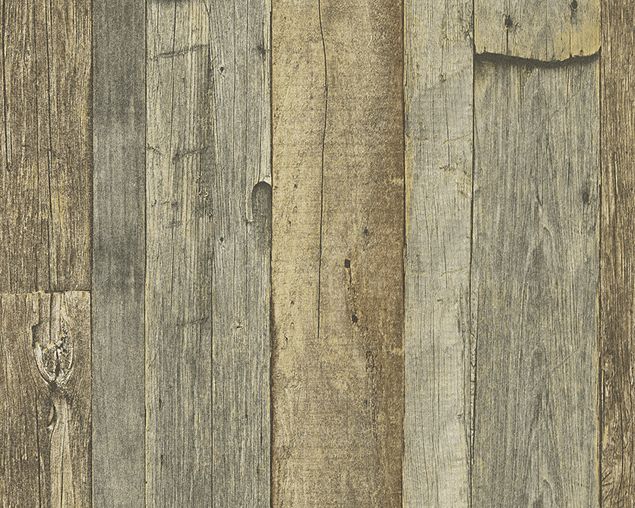 Carta da parati - A.S. Création Best of Wood`n Stone 2nd Edition in Marrone Crema Giallo