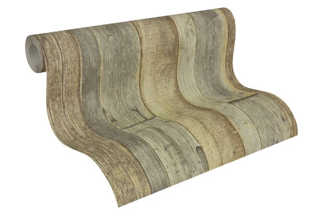 Carta da parati - A.S. Création Best of Wood`n Stone 2nd Edition in Marrone Crema Giallo