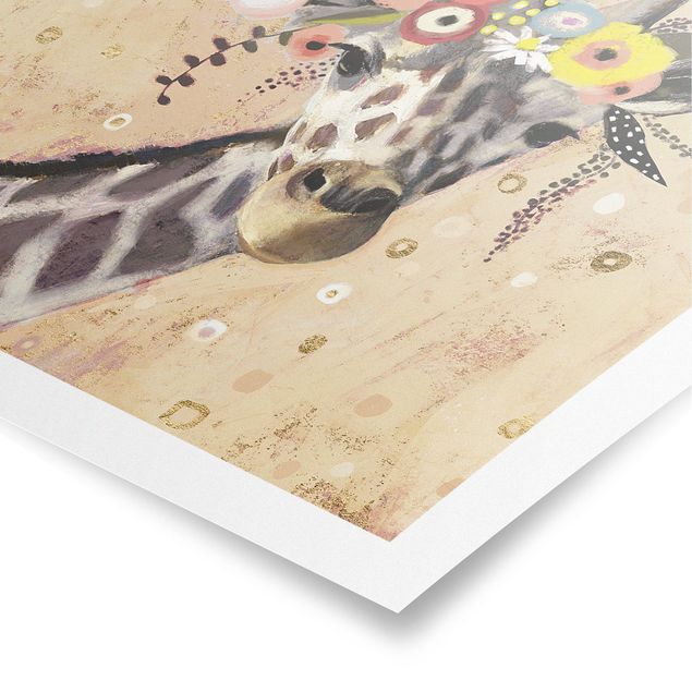 Poster - Klimt Giraffe - Quadrato 1:1
