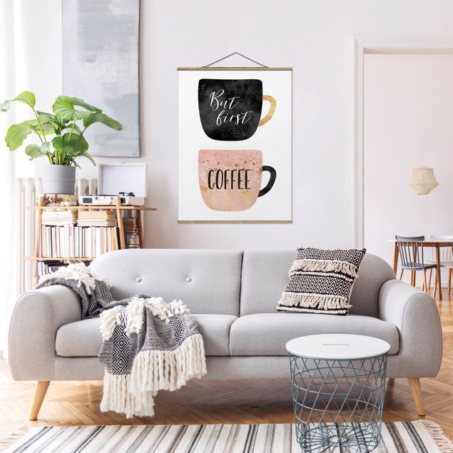 Foto su tessuto da parete con bastone - Elisabeth Fredriksson - Ma prima, caffè - Verticale 4:3