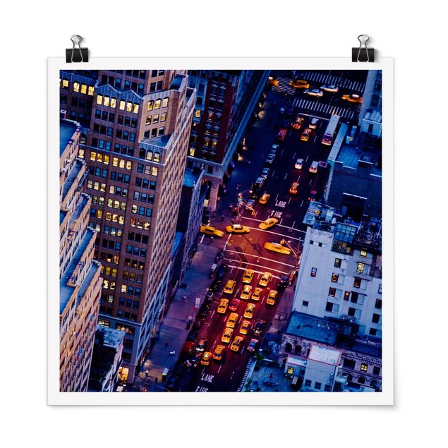 Poster - Manhattan Taxi Lights - Quadrato 1:1