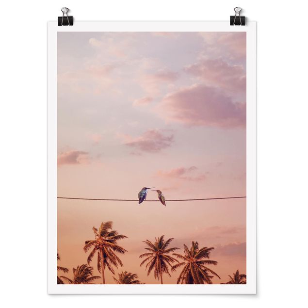 Poster - Tramonto Con Hummingbird - Verticale 4:3