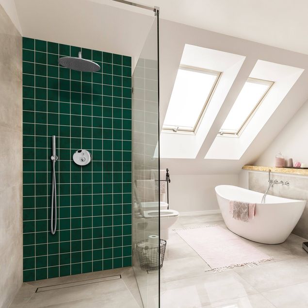 Rivestimenti per doccia effekto piastrelle Piastrelle di cemento a mosaico - Verde