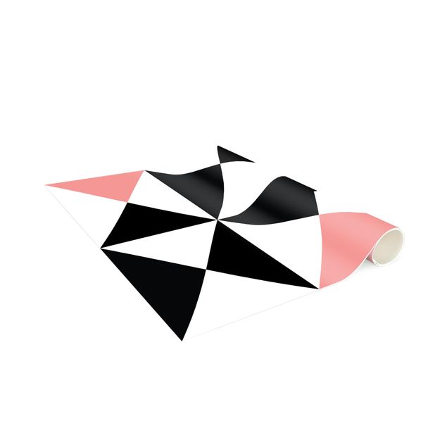 Tappeti rosa Pattern geometrico grandi triangoli tocco di rosa antico