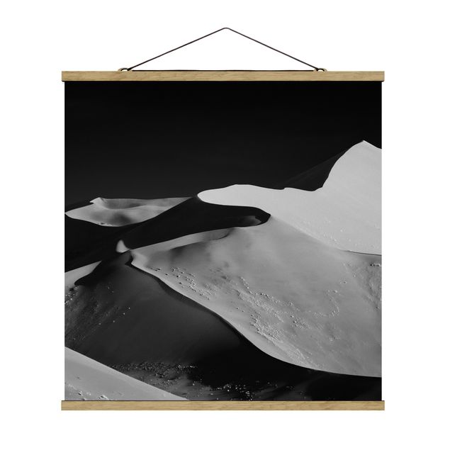 Quadro su tessuto con stecche per poster - Deserto - Estratto Dunes - Quadrato 1:1