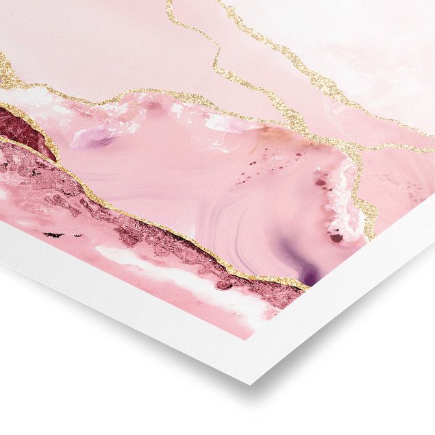 Poster - Estratto Monti rosa con Golden Lines - Orizzontale 2:3