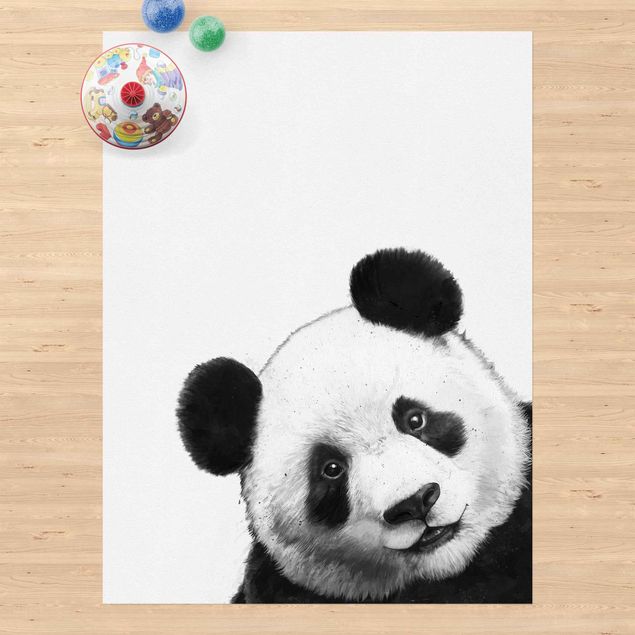 Tappeto per balcone Illustrazione - Panda Disegno in bianco e nero
