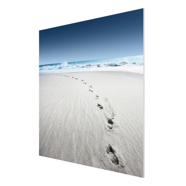 Quadro in forex - Footprints in the sand - Quadrato 1:1