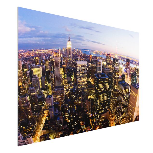 Quadro in forex - New York Skyline At Night - Orizzontale 3:2