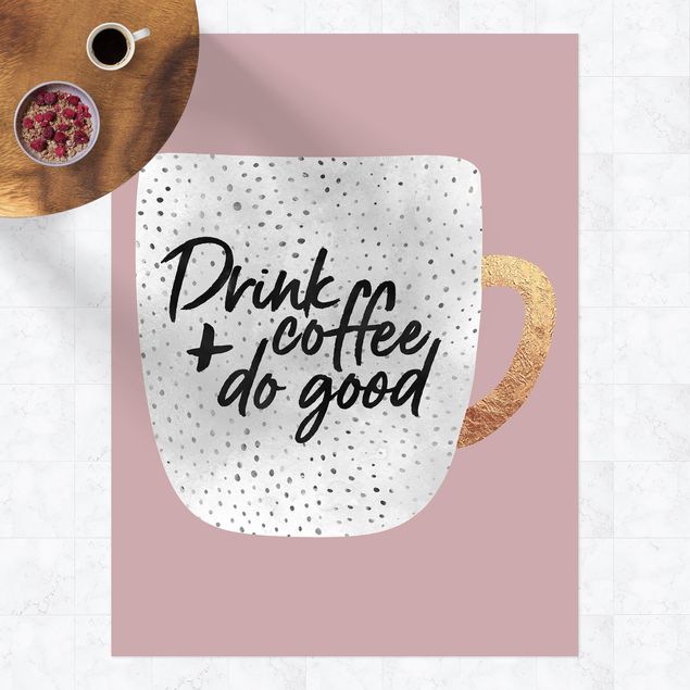 Tappeto da balcone Drink Coffee, Do Good - Bianco