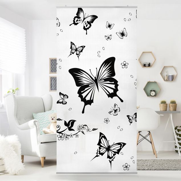 Tenda a pannello Flowers and Butterflies 250x120cm