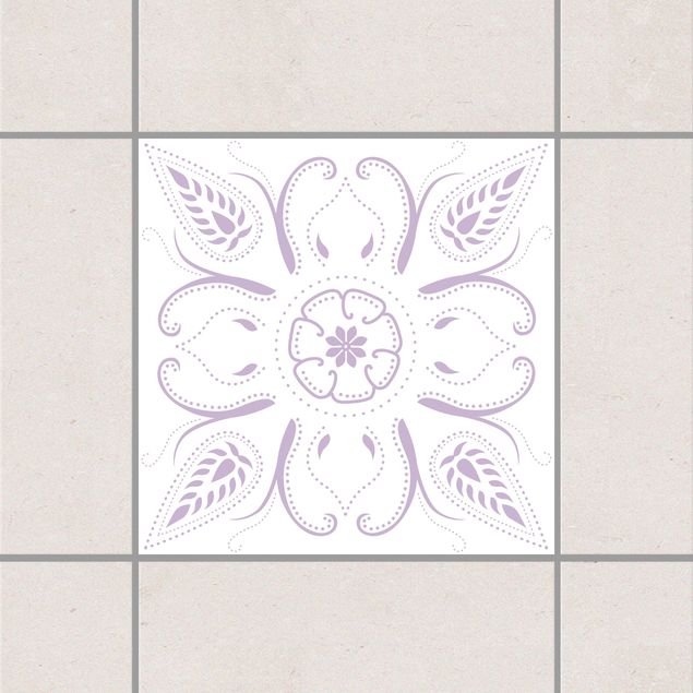 Adesivo per piastrelle - Bandana White Lavender 15cm x 15cm