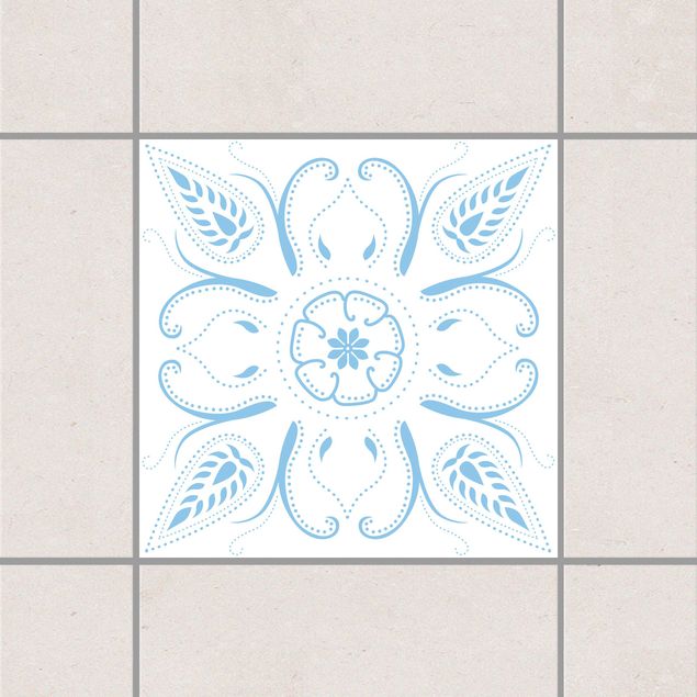 Adesivo per piastrelle - Bandana White Light Blue 15cm x 15cm