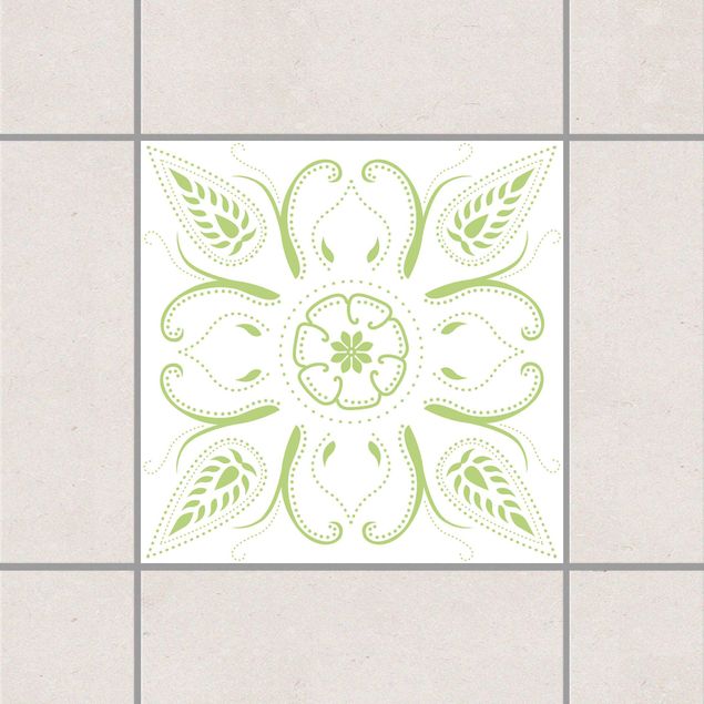 Adesivo per piastrelle - Bandana White Spring Green 15cm x 15cm