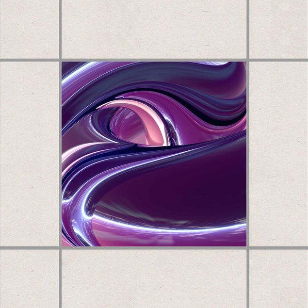 Adesivo per piastrelle - Circles in Purple 25cm x 20cm