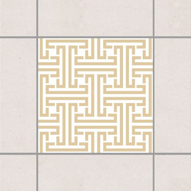 Adesivo per piastrelle - Decorative Labyrinth Light Brown 25cm x 20cm