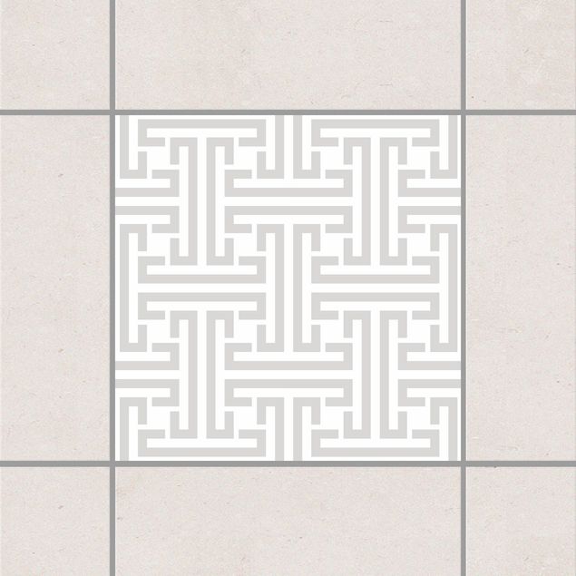 Adesivo per piastrelle - Decorative Labyrinth Light Grey 15cm x 15cm