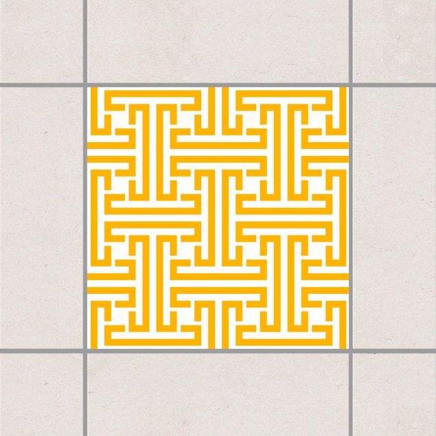 Adesivo per piastrelle - Decorative Labyrinth Melon Yellow 25cm x 20cm